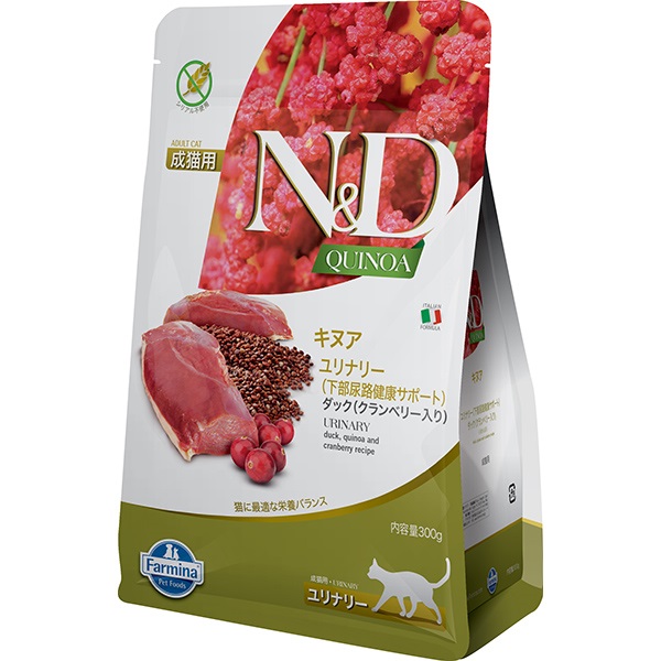 N＆D キヌア ユリナリー（下部尿路健康サポート） ダック（クランベリー入り） 成猫用 300g