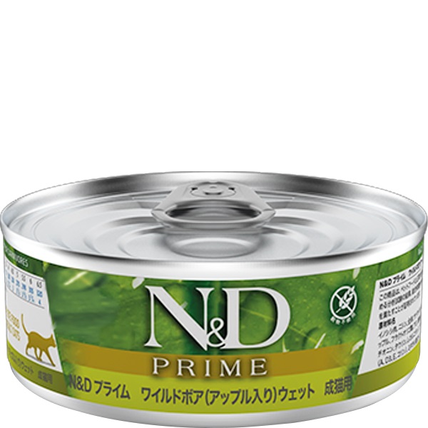 N＆D プライム ワイルドボア（アップル入り） ウェット 成猫用 70g