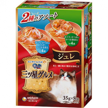 【あす宅】銀のスプーン 三ツ星グルメ パウチ ジュレ まぐろ・かつおにしらす・かにかま添え＆まぐろ・かつおにかつお節添え 35g×8袋