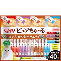 チャオ ピュアちゅ～る まぐろ・かつおバラエティ 14g×40本［ちゅーる］