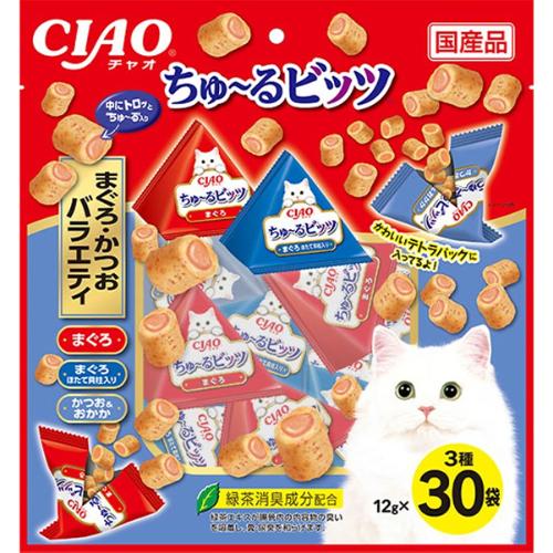 チャオ ちゅ～るビッツ まぐろ・かつおバラエティ 12g×30袋 ［ちゅーる］