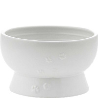 猫用 脚付ウォーターボウル 日本製 ホワイト