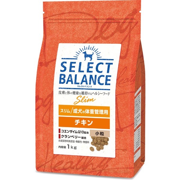取寄せ】セレクトバランス スリム チキン 小粒 成犬の体重管理用 1kg