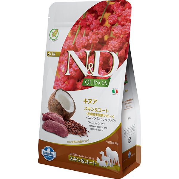 N＆D キヌア スキン＆コート（皮膚被毛健康サポート） ベニソン（ココナッツ入り） 成犬用 800g