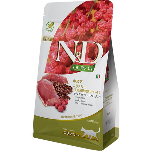 N＆D キヌア ユリナリー（下部尿路健康サポート） ダック（クランベリー入り） 成猫用 1.5kg