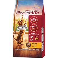 【あす宅】Physicalife（フィジカライフ） 室内猫用 1歳頃～ チキン入り 500g
