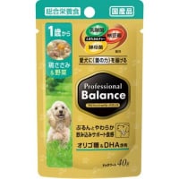 プロフェッショナル・バランス パウチ 1歳から 成犬用 鶏ささみ＆野菜 40g×12コ