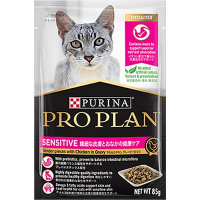 【あす宅】ピュリナ プロプラン 成猫用 繊細な皮膚とおなかの健康ケア やわらかチキン グレービー仕立て 85g×12コ