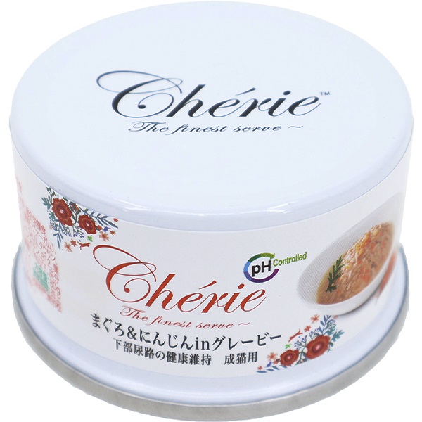 HappyDays Cherie（シェリー） まぐろ＆にんじんinグレービー 下部尿路の健康維持 成猫用 80g×24コ