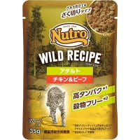 ニュートロ ワイルド レシピ アダルト チキン＆ビーフ グルメ仕立てのざく切りタイプ パウチ 35g×12コ