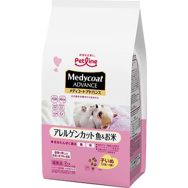 主なたんぱく源を魚と米にすることで、食物アレルギーに配慮。離乳〜1歳までの子いぬに。育ち盛りの健康に配慮した栄養バランス。子いぬの健やかな歯と骨の形成に配慮し、カルシウムを配合。＜総合栄養食＞【保証分