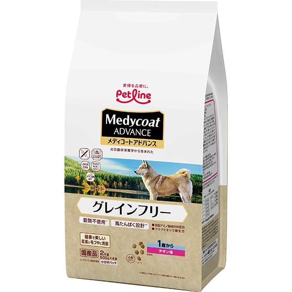 メディコート アドバンス グレインフリー 1歳から チキン味 2kg（500g×4袋）