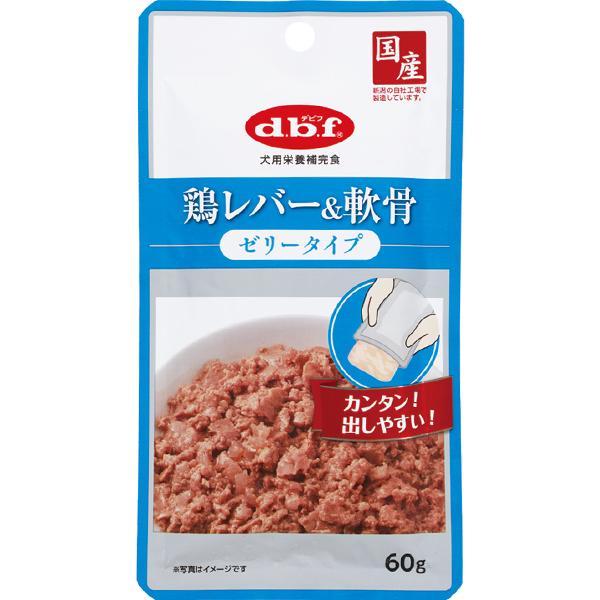 粗挽きにした鶏レバーにカルシウムやコラーゲンを含む豚軟骨を加え、こんにゃく粉と寒天でゼリー状に仕上げました。腸内環境に配慮して、食物繊維を配合しています。【保証分析値】たんぱく質：6.5％以上、脂質：