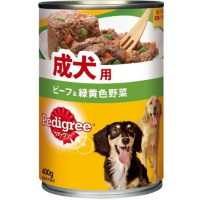 【あす宅】ペディグリー缶 成犬用 ビーフ＆緑黄色野菜 400g×24缶