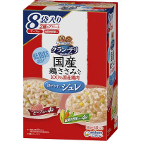 グラン・デリ 国産鶏ささみ パウチ ジュレ 成犬用 ビーフ＆緑黄色野菜入り 80g×8袋入