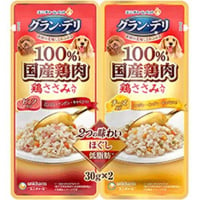 グラン・デリ 2つの味わい パウチ ほぐし鶏 ビーフ入り＆チーズ入り （30g×2コ）×15コ