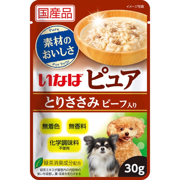 いなば ピュア パウチ とりささみ ビーフ入り 30g×16コ