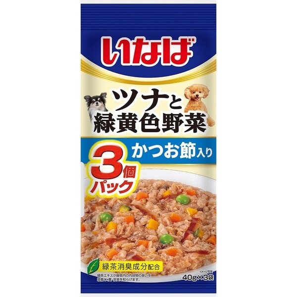 いなば ツナと緑黄色野菜 かつお節入り 40g×3袋