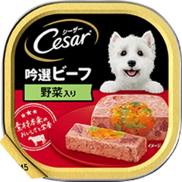 【あす宅】シーザー トレイ 吟選ビーフ 野菜入り ふわふわローフタイプ 100g×24コ