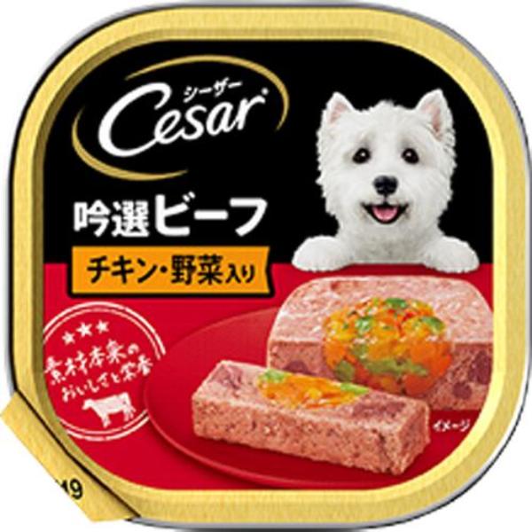 【あす宅】シーザー 吟選ビーフ チキン・野菜入り ふわふわローフタイプ 100g×24コ
