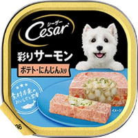 【あす宅】シーザートレイ サーモン風味 ポテトとにんじん入り ふわふわローフタイプ 100g×24コ