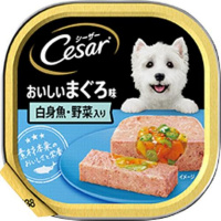 【あす宅】シーザー トレイ おいしいまぐろ 白身魚・野菜入り ふわふわローフタイプ 100g×24コ