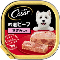 【あす宅】シーザー トレイ 吟選ビーフ ささみ入り 100g×24コ