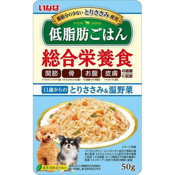 いなば 低脂肪ごはん 11歳からのとりささみ＆温野菜 50g×16コ