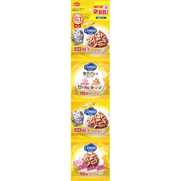●かつお味に彩り豊かな鮭チップ、かつお節を添えた海の味わいメニュー。●下部尿路の健康維持に配慮した、低マグネシウム設計。（マグネシウム含有量0.12%：標準値）●どこからでも切れるマジックカット採用。