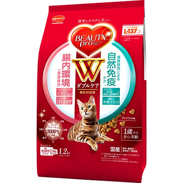 ビューティープロ キャット Wケア 腸内環境の健康維持・自然免疫ケア 1.2kg（240g×5袋）