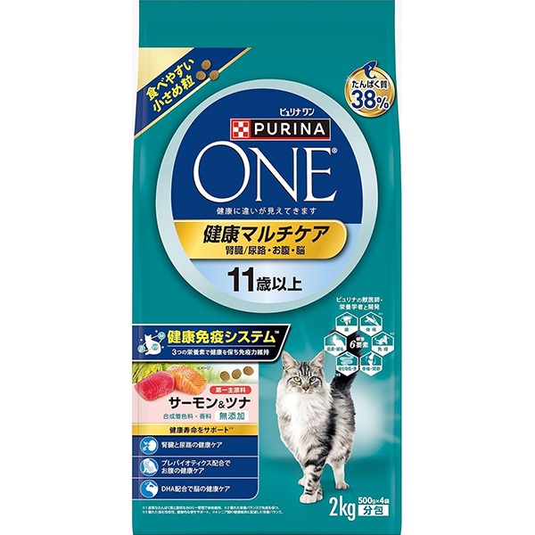 【あす宅】ピュリナワン キャット 健康マルチケア 腎臓/尿路・お腹・脳 サーモン＆ツ 2kg