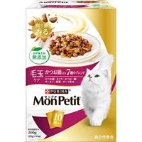【あす宅】モンプチ ボックス 毛玉ケア かつお節入り7種のブレンド 200g