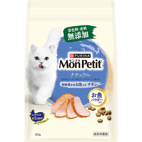 【あす宅】モンプチ バッグ ナチュラル 旨味豊かなお魚入りチキン 500g