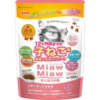 MiawMiaw カリカリ小粒 子ねこ用 おにくとおさかなブレンド 580g ［ミャウミャウ］