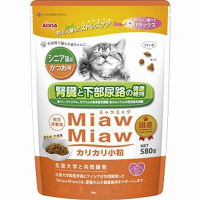 MiawMiaw　カリカリ小粒　シニア猫用　かつお味　580g　[ミャウミャウ]