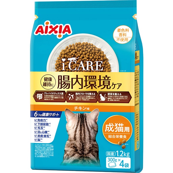 i CARE（アイケア） キャットドライ チキン味 1.2kg（300g×4袋）