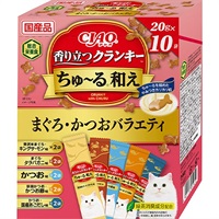 チャオ 香り立つクランキー ちゅ～る和え まぐろ・かつおバラエティ 20g×10袋［ちゅーる］