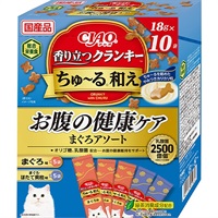 チャオ 香り立つクランキーちゅ～る和え お腹の健康ケア まぐろアソート 18g×10袋［ちゅーる］