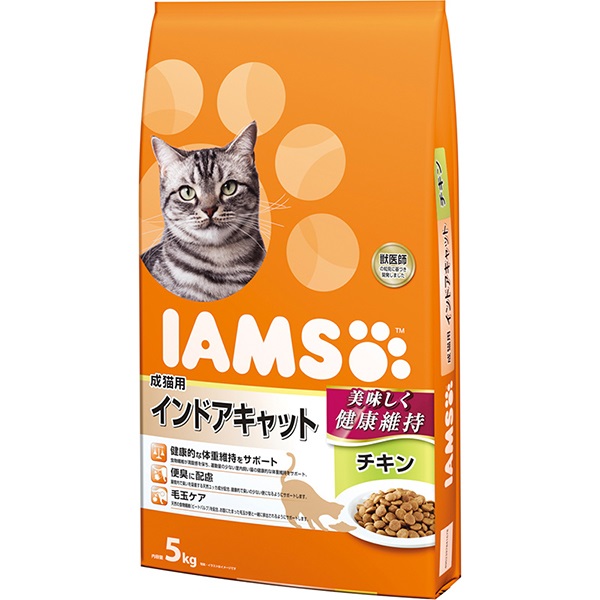 【あす宅】アイムス キャット 成猫用 インドアキャット チキン 5kg