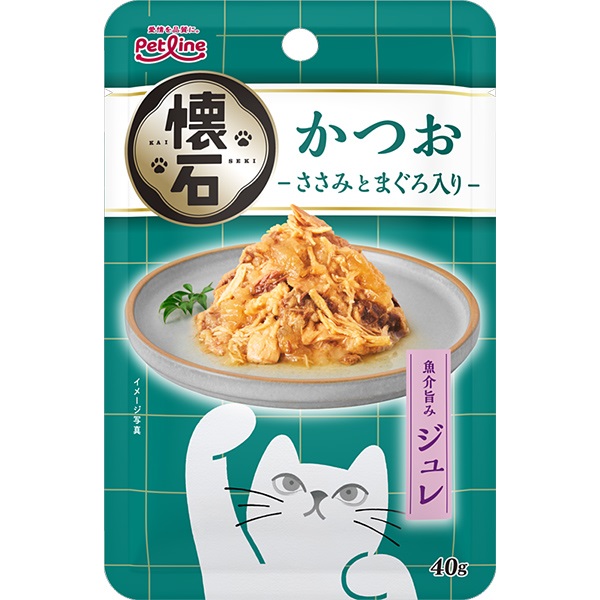 懐石 レトルト ジュレ かつお ささみとまぐろ入り 40g×12コ