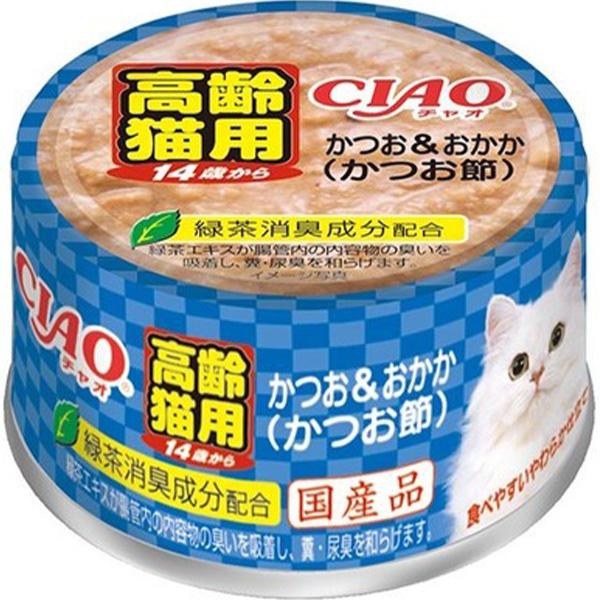 チャオ ホワイティ 高齢猫用 14歳から かつお＆おかか（かつお節） 75g×24缶