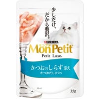 【あす宅】モンプチ プチリュクスパウチ かつおのしらす添え 35g×12コ