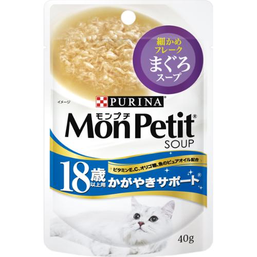 18歳以上のネコちゃんでも食べやすい細かめフレーク【保証分析値】粗たん白質：6.0％以上、粗脂肪：0.1％以上、粗繊維：1.0％以下、粗灰分：3.0％以下、水分：92.0％以下【代謝エネルギー】25k