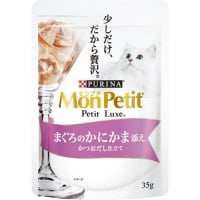 【あす宅】モンプチ プチリュクスパウチ まぐろのかにかま添え 35g×12コ