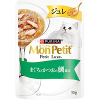 モンプチ プチリュクスパウチ ジュレ まぐろとかつおの鯛添え 35g×12コ