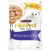 モンプチ プチリュクスパウチ ジュレ まぐろとかつおのしらす添え 35g×12コ