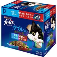 【あす宅】フィリックス ダブルのおいしさ お魚とお肉のミックスセレクション 50g×12袋セット