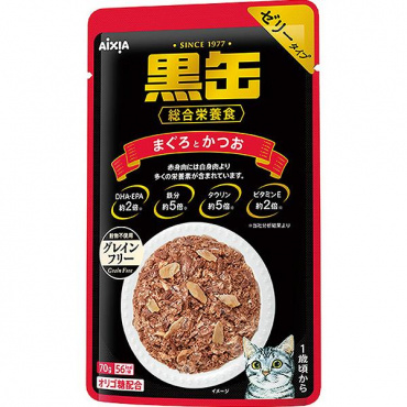 黒缶パウチ まぐろとかつお 70g×12コ