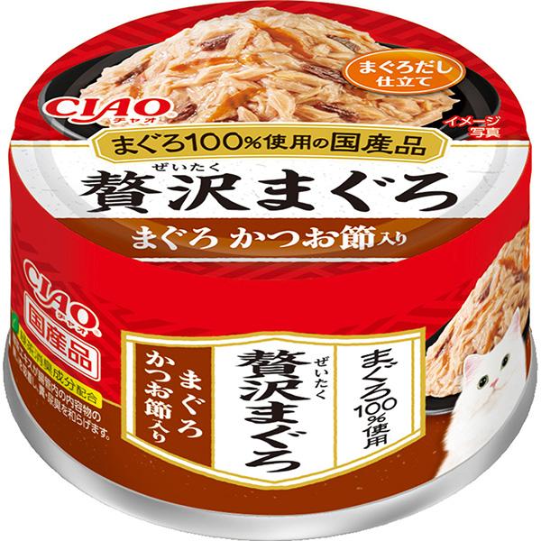 チャオ 贅沢まぐろ缶 まぐろ かつお節入り 60g×24缶