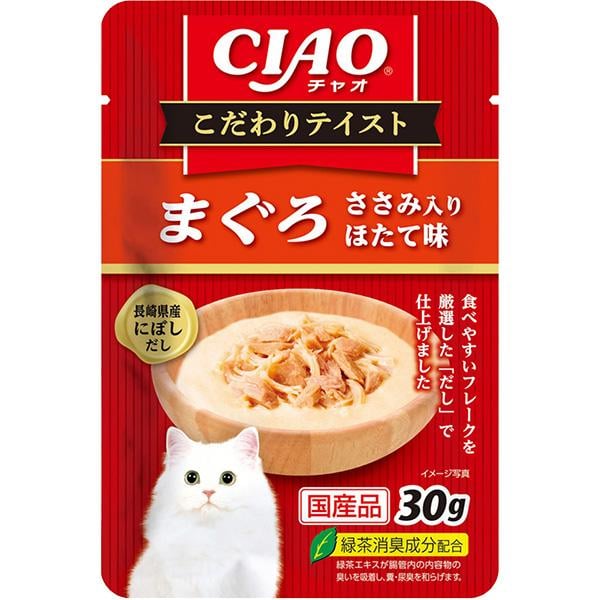 チャオ こだわりテイスト まぐろ ささみ入り ほたて味 30g×16コ